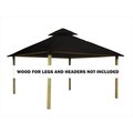 Acacia 14 sq. ft. Gazebo Roof Framing & Mounting Kit with Black Outdura Canopy AGOK14- BLACK